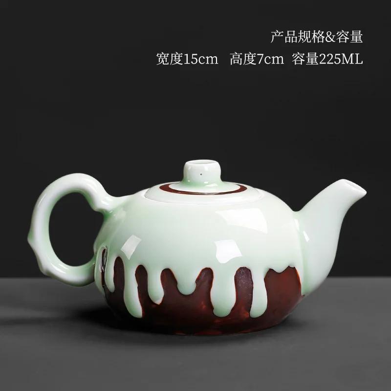 Chinese style elegant celadon glaze home semi pottery glazed teapot kongfu tea set simple tea pot ceramic water kettle
Chinese style elegant celadon glaze home semi pottery glazed teapot kongfu tea set simple tea pot ceramic water kettle