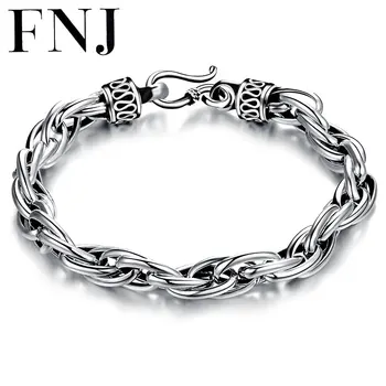 FNJ 925 Silver Link Bracelet New Fashion 6mm 8mm Good Luck Original S925 Thai Silver Bracelets for Women Men Lovers Jewelry
FNJ 925 Silver Link Bracelet New Fashion 6mm 8mm Good Luck Original S925 Thai Silver Bracelets for Women Men Lovers Jewelry
