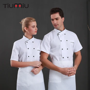 Chaqueta Chef Shirts Solid Color Uniform Short Sleeve Jacket Food Service Hotel Kitchen Work Clothes Carnaval Volwassen Kostuums
Chaqueta Chef Shirts Solid Color Uniform Short Sleeve Jacket Food Service Hotel Kitchen Work Clothes Carnaval Volwassen Kostuums