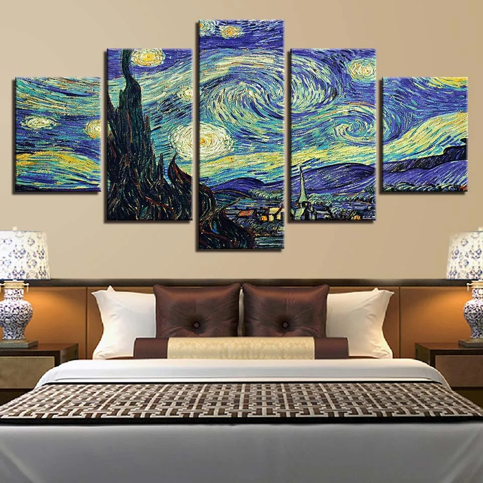 Colomac Modular Canvas HD Abstract Posters Home Decor Wall Art Pictures 5 Pieces Van Gogh Starry Night Landscape Fashion Poster
Colomac Modular Canvas HD Abstract Posters Home Decor Wall Art Pictures 5 Pieces Van Gogh Starry Night Landscape Fashion Poster