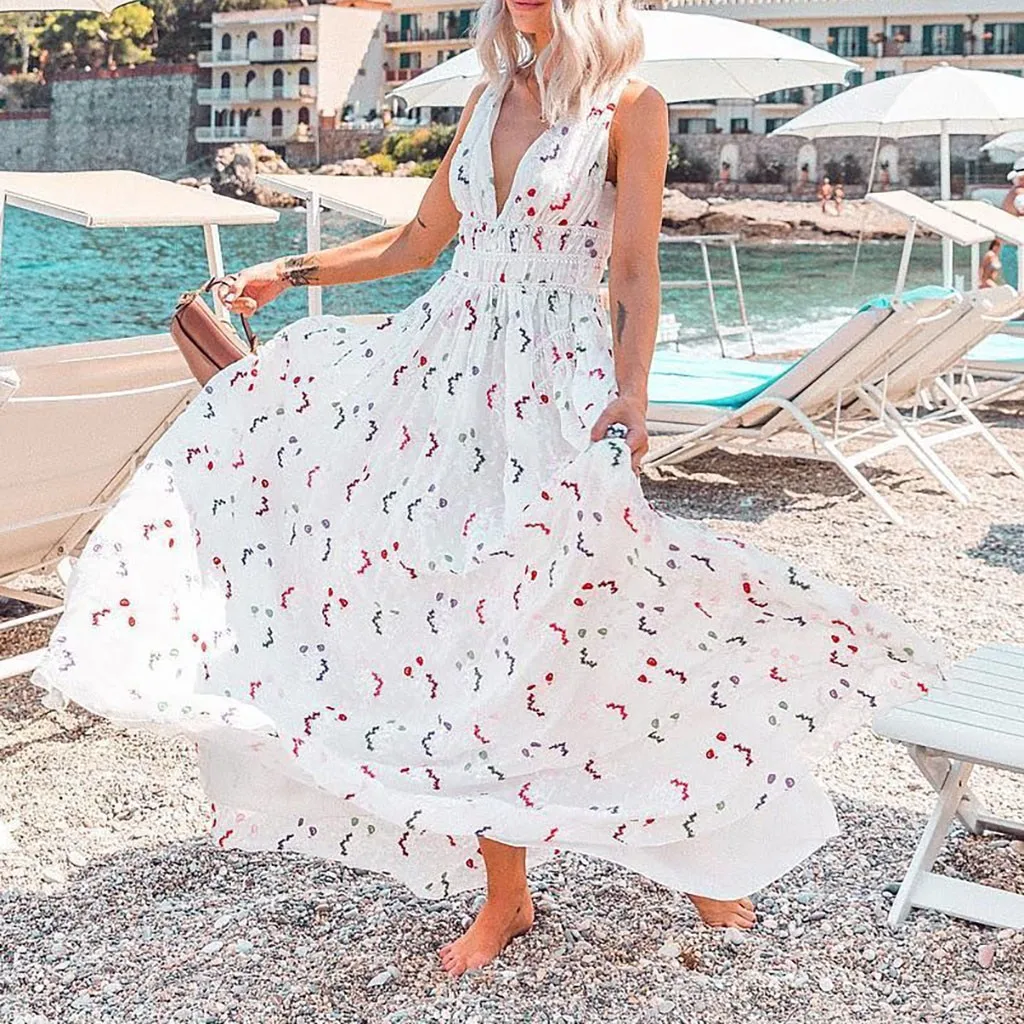 JAYCOSIN Womens Summer Boho Maxi Long Dress Party Beach Sleeveless Dresses Sundress White Print Dress 2019 dropshipping 719W
JAYCOSIN Womens Summer Boho Maxi Long Dress Party Beach Sleeveless Dresses Sundress White Print Dress 2019 dropshipping 719W