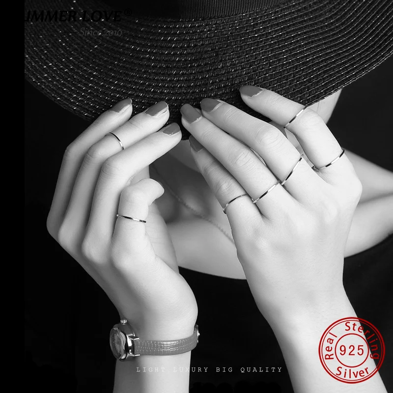 Simple 925 Sterling Silver Simple Smooth Fine Ring Thin Little finger Ring Wedding Band Rings For Women men Bague
Simple 925 Sterling Silver Simple Smooth Fine Ring Thin Little finger Ring Wedding Band Rings For Women men Bague