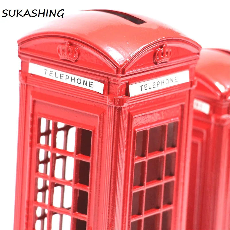 Description Picture 5 of itemLondon Telephone Booth Red Die Cast Money Box Piggy Bank UK Souvenir Great Gifts for Kids Home Christmas Decoration