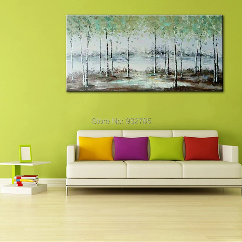 Hand-Painted-Green-Forest-Oil-Painting-Trees-Wall-Picture-Large-Canvas-Art-Living-Room-Bedroom-Decoration (2)