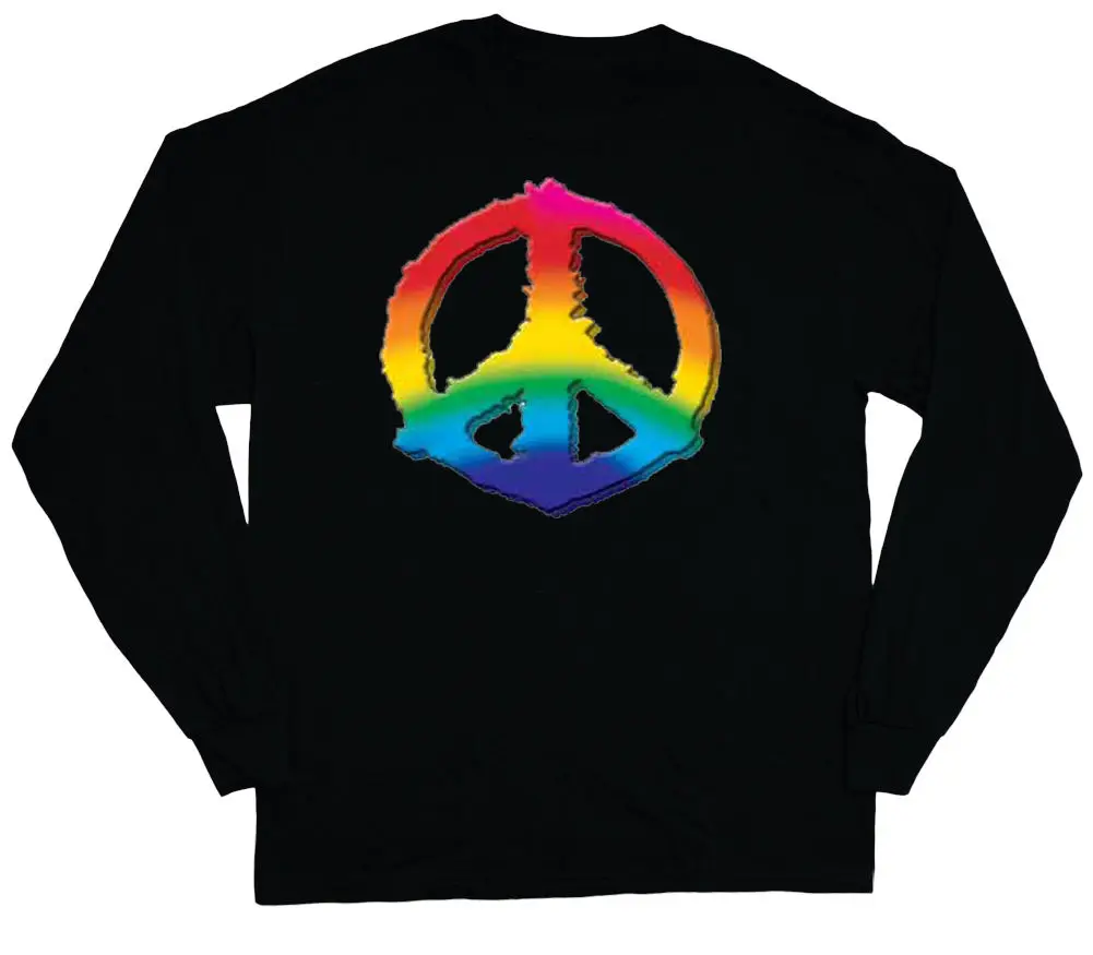 long sleeve t-shirt for men peace sign design men&#039s tee shirt | Мужская одежда