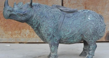 22" old chinese fengshui bronze Rhino Rhinoceros Ox bull statue Tanks Crock jar
22" old chinese fengshui bronze Rhino Rhinoceros Ox bull statue Tanks Crock jar