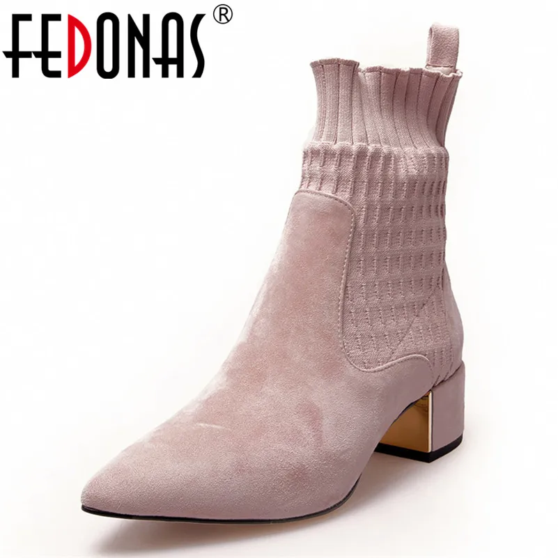 FEDONAS Brand Women Ankle Boots High Heels Stretch Boots Pointed Toe Wedding Party Shoes Woman Sexy Ladies New Autumn Boots
FEDONAS Brand Women Ankle Boots High Heels Stretch Boots Pointed Toe Wedding Party Shoes Woman Sexy Ladies New Autumn Boots