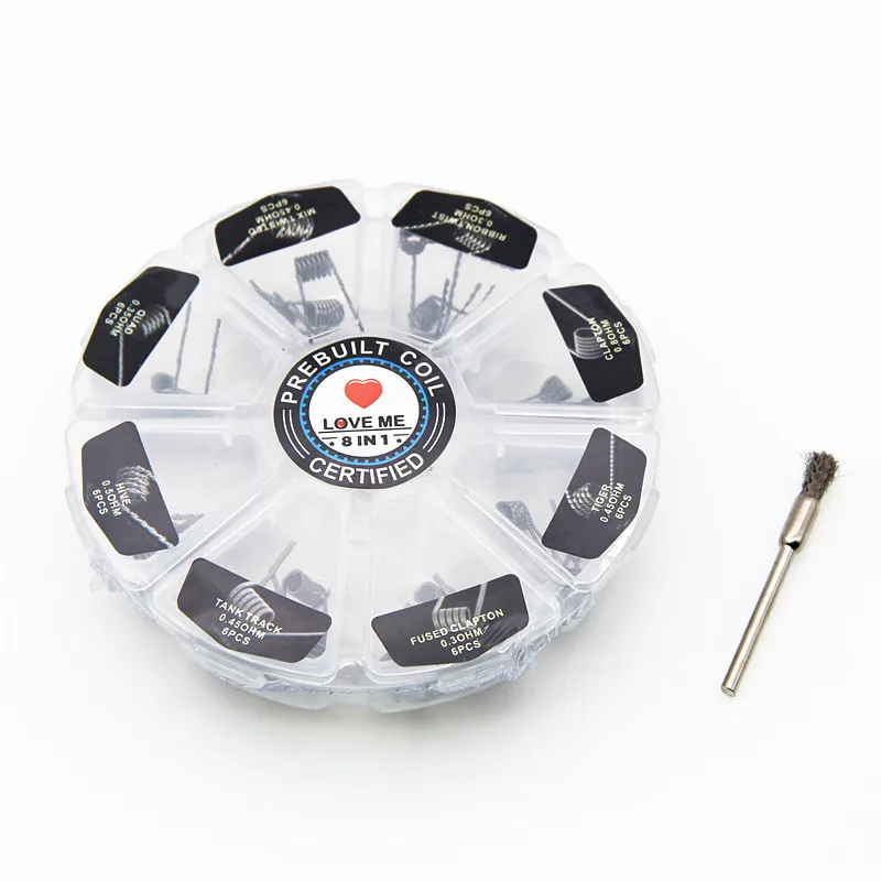 Love Me 8 in 1 Prebuilt Coil Clapton Coil Alien Tiger Hive Quad Flat twisted Fused Heating Wire for Vape DIY E Cig Premade Coil
Love Me 8 in 1 Prebuilt Coil Clapton Coil Alien Tiger Hive Quad Flat twisted Fused Heating Wire for Vape DIY E Cig Premade Coil