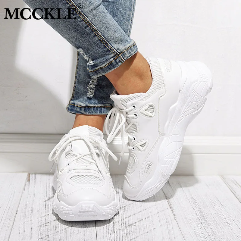 MCCKLE Autumn Casual Shoes Woman Sneakers Lace Up Vulcanized Shoes Mesh Breathable Platform Female Fashion Solid Flats Ladies
MCCKLE Autumn Casual Shoes Woman Sneakers Lace Up Vulcanized Shoes Mesh Breathable Platform Female Fashion Solid Flats Ladies