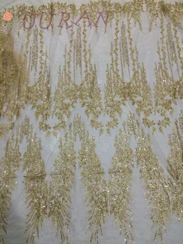 Gold colour high quality French tulle lace with embroidery clothing material 5 yards African cord net guipure fabric glitter
Gold colour high quality French tulle lace with embroidery clothing material 5 yards African cord net guipure fabric glitter