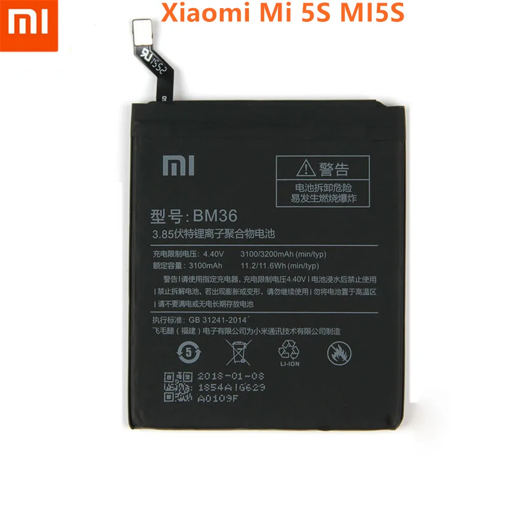 Original Replacement Battery For Xiaomi Mi 5S MI5S BM36 Genuine Phone Battery 3200mAh
Original Replacement Battery For Xiaomi Mi 5S MI5S BM36 Genuine Phone Battery 3200mAh