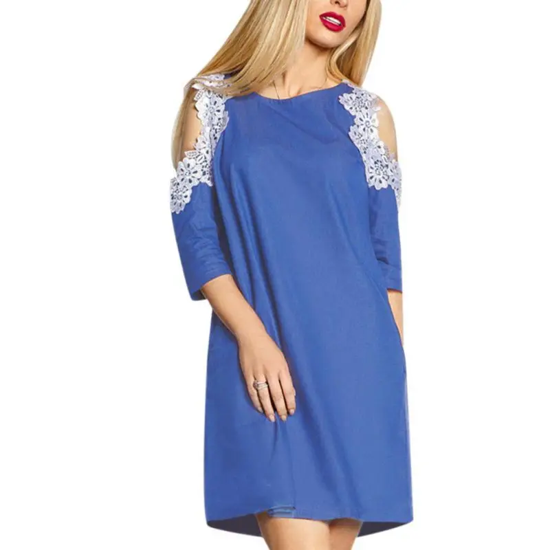 Casual Hollow out Sleeve Loose Dresses 2018 Women Lace Off Shoulder Polka Dot Print Dress
Casual Hollow out Sleeve Loose Dresses 2018 Women Lace Off Shoulder Polka Dot Print Dress