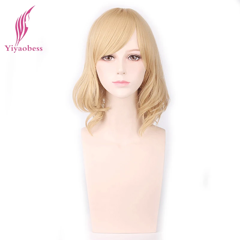 Yiyaobess 14inch Short Wavy Blonde Cosplay Wig With Bangs Synthetic Natural Hair Halloween Costume Women Wigs For Party
Yiyaobess 14inch Short Wavy Blonde Cosplay Wig With Bangs Synthetic Natural Hair Halloween Costume Women Wigs For Party