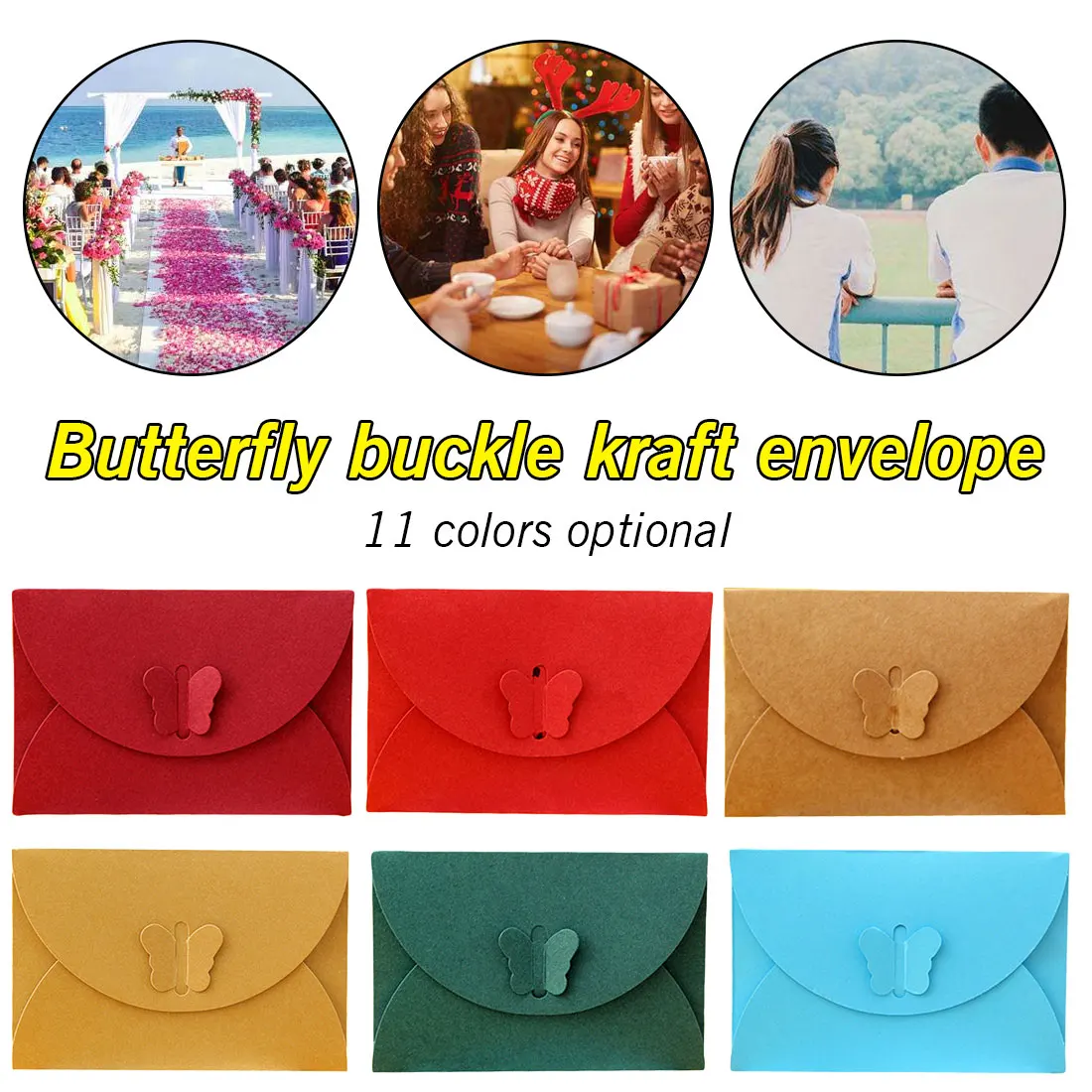 Hot Sale Colored Butterfly Buckle Kraft Paper Envelopes Simple Retro Kawaii Decorative Envelope Small Paper Envelope 10PCS/LOT
Hot Sale Colored Butterfly Buckle Kraft Paper Envelopes Simple Retro Kawaii Decorative Envelope Small Paper Envelope 10PCS/LOT