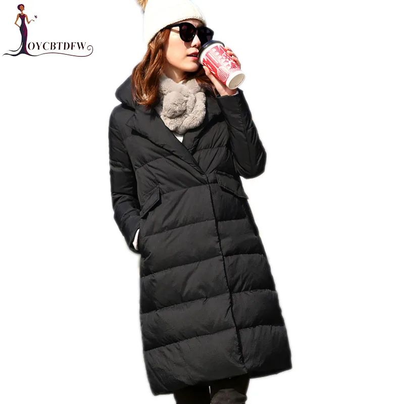 Winter Women Down Jacket 2018 New Pure Color Covered Button Overcoat Mid-long Upscale Outerwear Slim Warm Female Coat Ll683
Winter Women Down Jacket 2018 New Pure Color Covered Button Overcoat Mid-long Upscale Outerwear Slim Warm Female Coat Ll683