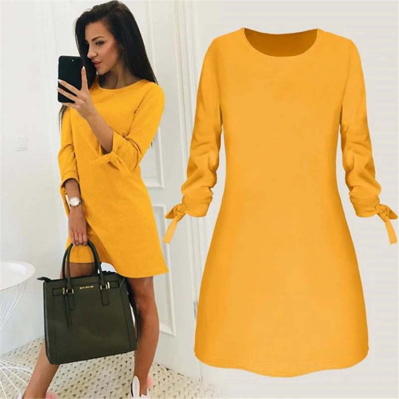 Ladies One-pieces Dress Solid Color Rounded Neck Long Sleeves Casual Dress for Spring Autumn IK88
Ladies One-pieces Dress Solid Color Rounded Neck Long Sleeves Casual Dress for Spring Autumn IK88