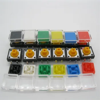 25pcs B3F Tactile Push Button Switch +A14 color hat 25pcs + transparent cap 25pcs Momentary Tact Touch Micro switch 12x12x7.3mm
25pcs B3F Tactile Push Button Switch +A14 color hat 25pcs + transparent cap 25pcs Momentary Tact Touch Micro switch 12x12x7.3mm