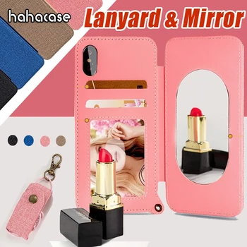 500pcs Lanyard Mirror Leather Card Slots Wallet Flip Cases For iPhone XS Max XR X 8 7 6 6S Plus Lady Make Up Coque Stand Cover
500pcs Lanyard Mirror Leather Card Slots Wallet Flip Cases For iPhone XS Max XR X 8 7 6 6S Plus Lady Make Up Coque Stand Cover