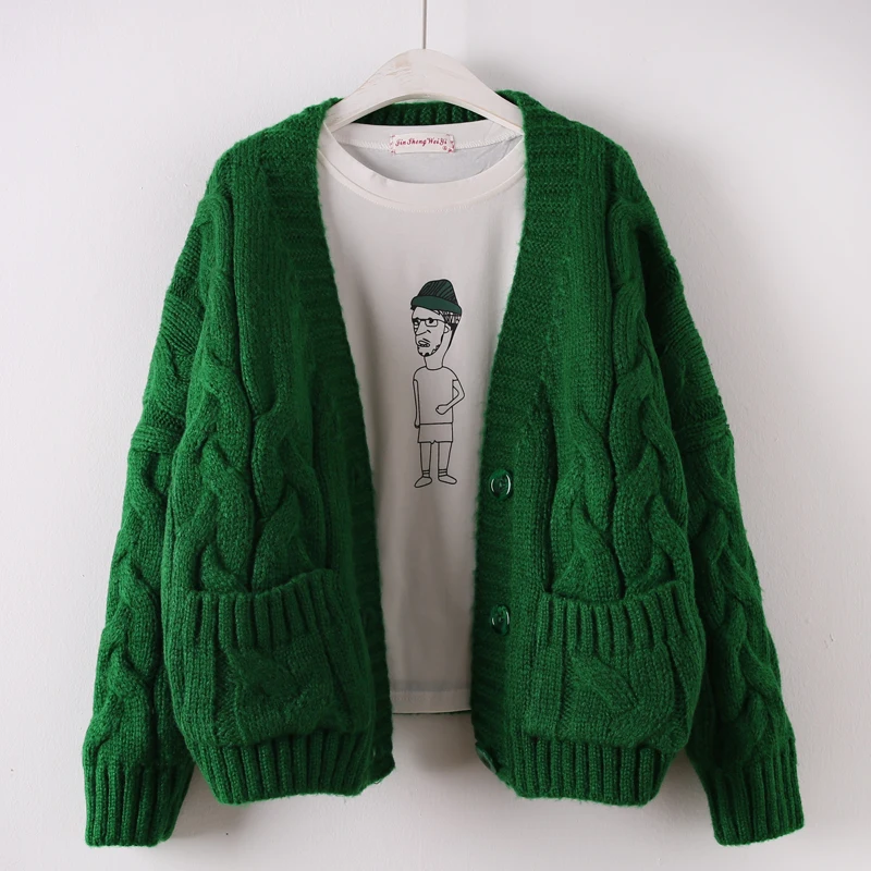 Sweater Knit Cardigans Women Autumn Winter Loose Korean Short Harajuku Thicken Single Breasted Sweaters Female Warm Chic Outwear
Sweater Knit Cardigans Women Autumn Winter Loose Korean Short Harajuku Thicken Single Breasted Sweaters Female Warm Chic Outwear