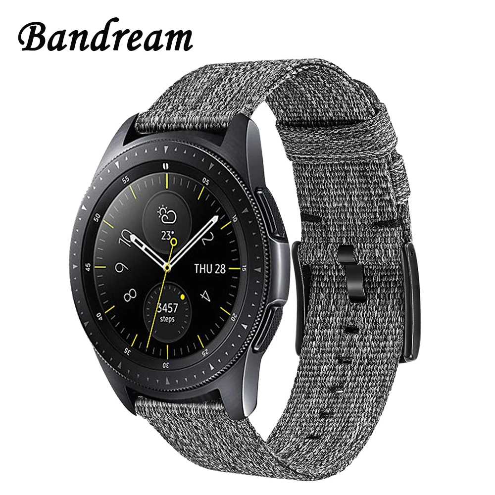 Холщовый нейлоновый ремешок для часов 20 мм Samsung Galaxy Watch 42 мм/Watch 4 40 44 Classic / Active 2 со
