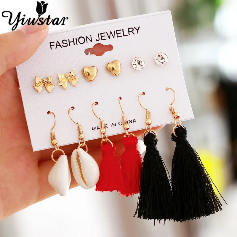 Yiustar 2019 Fashion Luxury Geometric Stud Earrings Set Shell Earrings Elegant Long Tassel Earring Everyday Jewelry Women Gifts
Yiustar 2019 Fashion Luxury Geometric Stud Earrings Set Shell Earrings Elegant Long Tassel Earring Everyday Jewelry Women Gifts