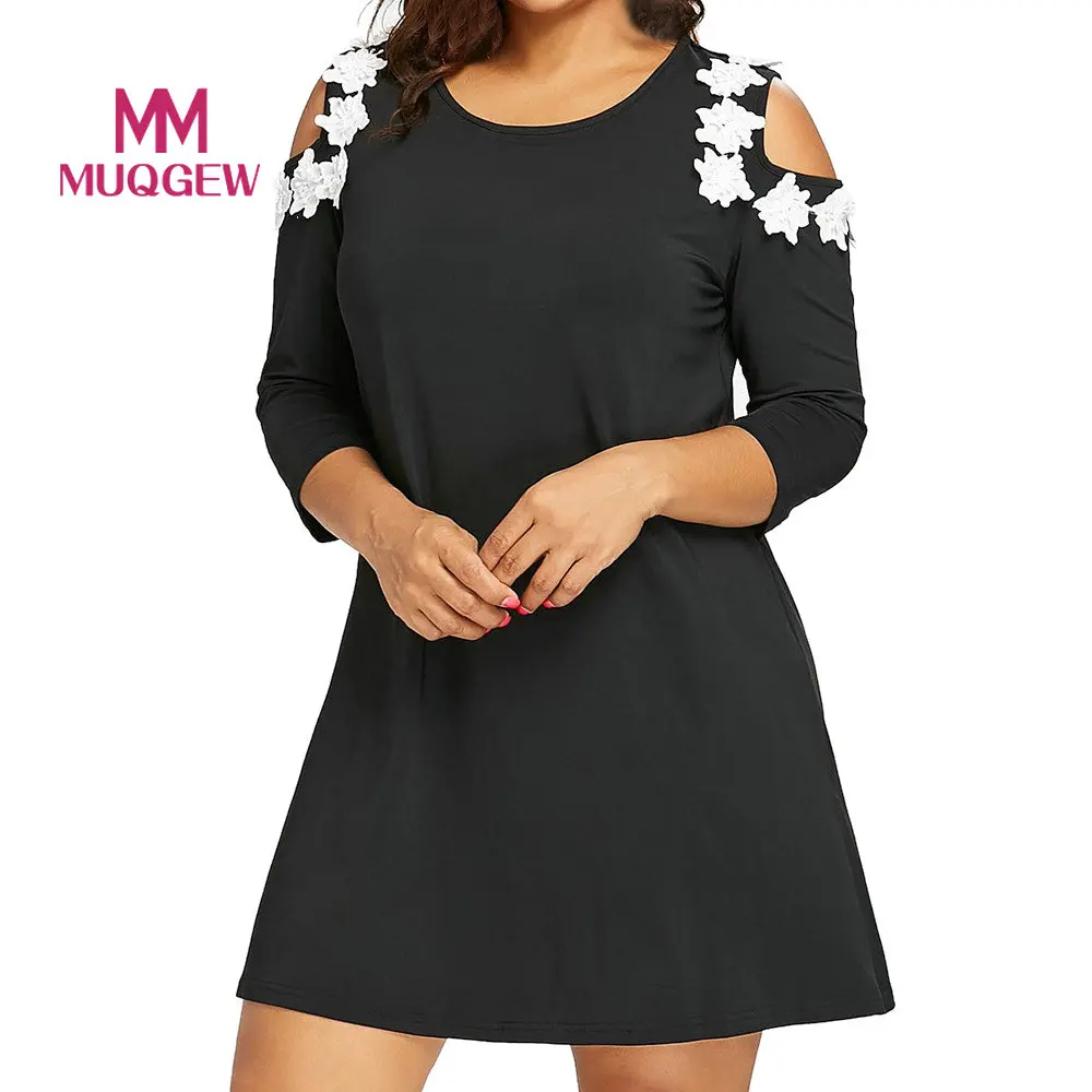 MUQGE Plus Size Women Dress Vestidos Sexy Solid Applique Round Neck Strapless Three Quarter Sleeve Dress Female Dress Vestidos
MUQGE Plus Size Women Dress Vestidos Sexy Solid Applique Round Neck Strapless Three Quarter Sleeve Dress Female Dress Vestidos