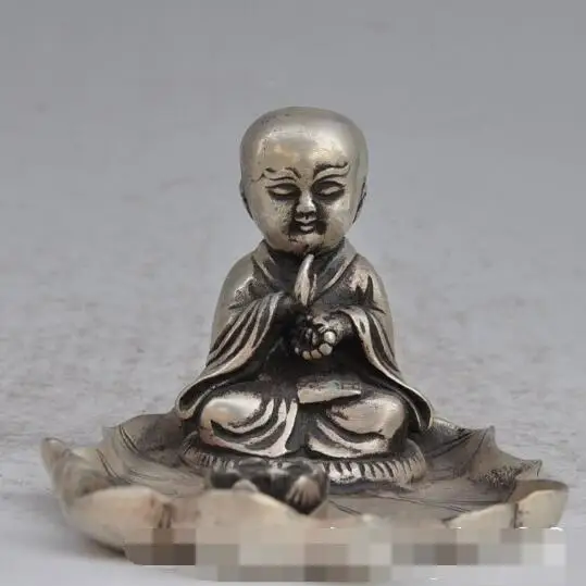 S0927 6"Chinese Buddhism Silver Sit lotus Prayer young Buddhist monk Buddha Statue
S0927 6"Chinese Buddhism Silver Sit lotus Prayer young Buddhist monk Buddha Statue
