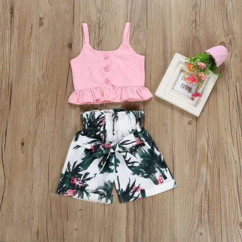 Baby Clothes Set Baby Girls Summer Casual 2PCs Outfits Set Kids Sling Clothes Top Pant Shorts
Baby Clothes Set Baby Girls Summer Casual 2PCs Outfits Set Kids Sling Clothes Top Pant Shorts