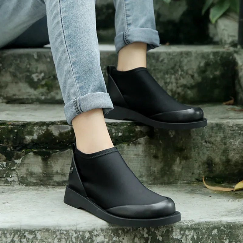 Women Ankle Boots Black Genuine Leather Lazy Shoes Winter Women Handmade Leather Chelsea Boots Low Heels Wedge Shoes Casual
Women Ankle Boots Black Genuine Leather Lazy Shoes Winter Women Handmade Leather Chelsea Boots Low Heels Wedge Shoes Casual