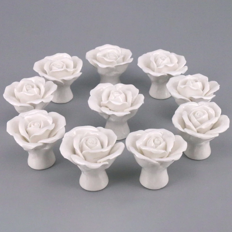 10Pcs Hand-Made Vintage Ceramic Cabinet Door Rose Flower Pull Handle Knob Drawer Pulls & Handles White Door Knobs Furniture Pu
10Pcs Hand-Made Vintage Ceramic Cabinet Door Rose Flower Pull Handle Knob Drawer Pulls & Handles White Door Knobs Furniture Pu