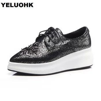 Brand Wedge Genuine Leather Shoes Women Autumn Pointed Toe Platform Shoes Women High Heels Lace Up Casual Shoes Women
Brand Wedge Genuine Leather Shoes Women Autumn Pointed Toe Platform Shoes Women High Heels Lace Up Casual Shoes Women