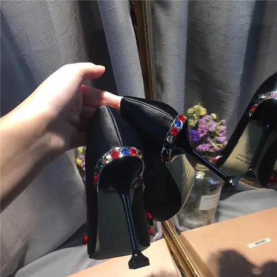 2018 New Sexy Mixed Color Crystal Women Pumps Shoes Woman High Heels Rhinestone Women Wedding Shoes Ladies Slipper Zapatos Mujer (3)