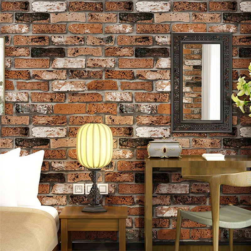 Image 3D Stereo Brick Culture Brick Hotel KTV Hotel Wallpaper Home Decoration Non Woven Wallpaper Wall Sticker Wall Art Mural Art Home