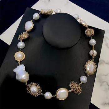 DIY jewelry factory wholesale fashionable 14k gold wrapping mix material natural white pearl beads pendant necklace for women
DIY jewelry factory wholesale fashionable 14k gold wrapping mix material natural white pearl beads pendant necklace for women