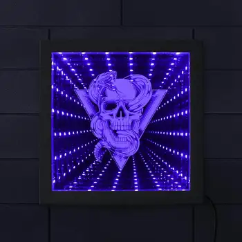 Skull With Rattlesnake Totem Emblem Infinity Mirror Wood Frame Mesmerizing Illusion Tunnel Lamp Snake Through Skull Wall Light
Skull With Rattlesnake Totem Emblem Infinity Mirror Wood Frame Mesmerizing Illusion Tunnel Lamp Snake Through Skull Wall Light