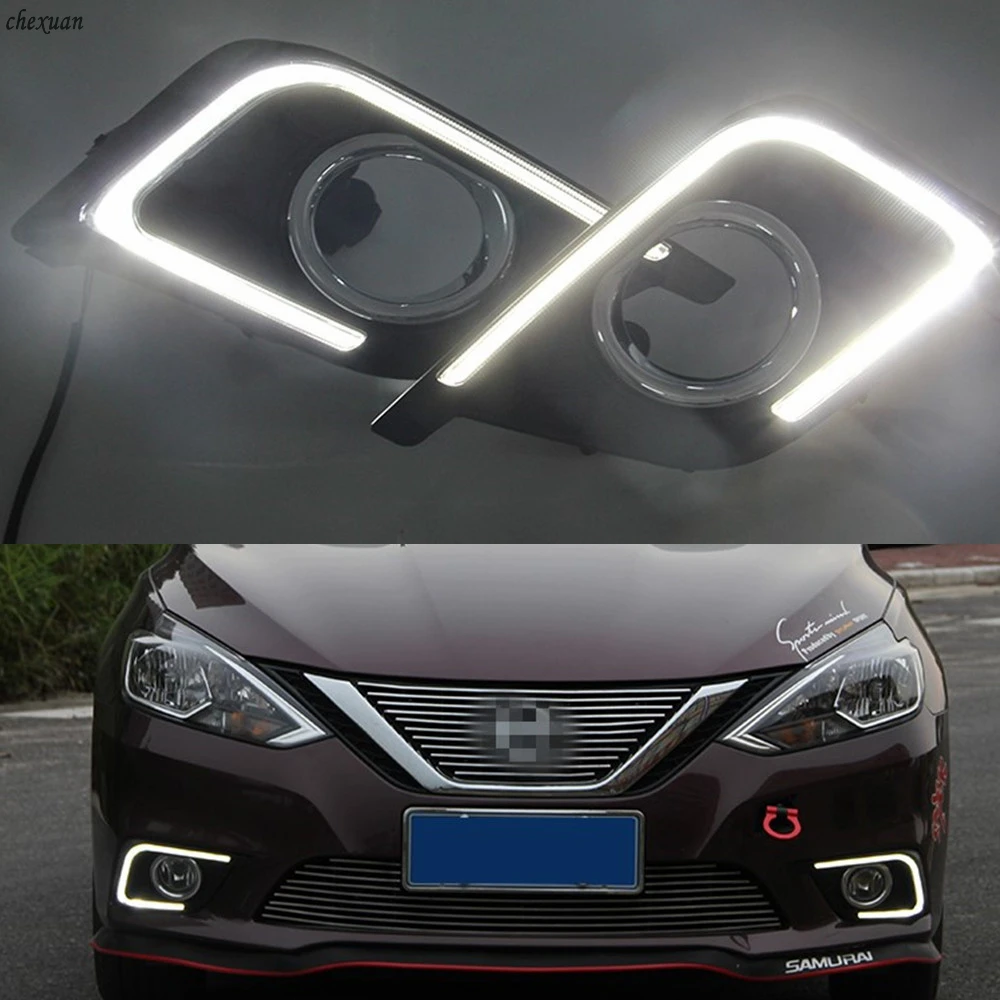 CSCSNL 1 set For Nissan Sentra Sylphy 2016 2017 LED DRL Daytime Running Lights Daylight Fog Lamp Cover With Turn Yellow Signal
CSCSNL 1 set For Nissan Sentra Sylphy 2016 2017 LED DRL Daytime Running Lights Daylight Fog Lamp Cover With Turn Yellow Signal