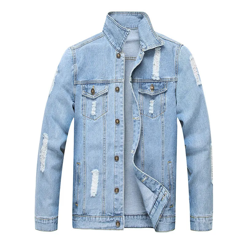 light blue distressed jean jacket