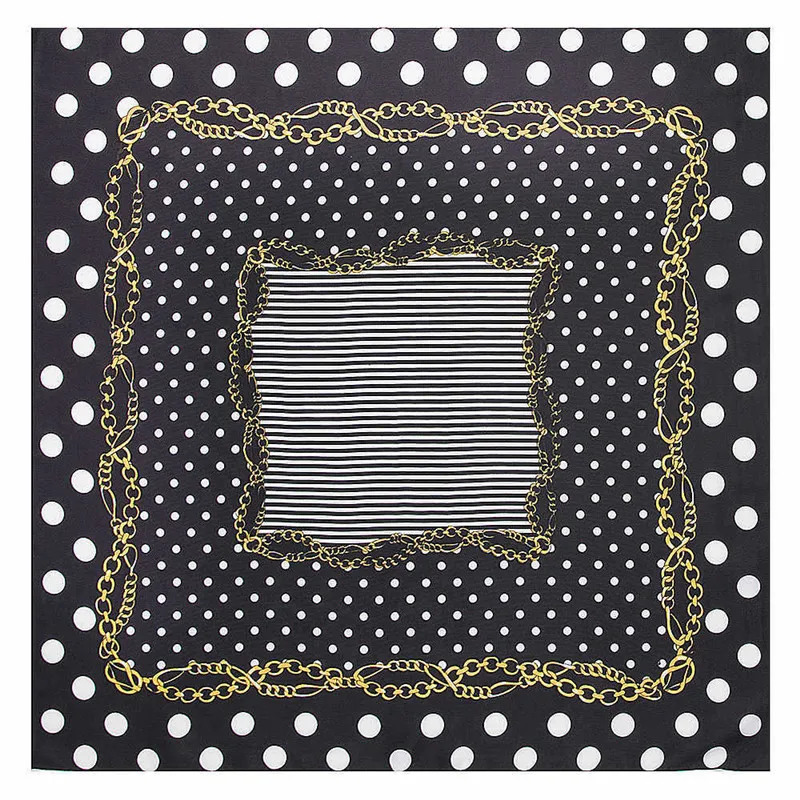 60cm*60cm Dot Chain Small Square Scarves Hijab Luxury Brand Women Twill Silk Scarf 2019 New Fashion Headband Print Scarf
60cm*60cm Dot Chain Small Square Scarves Hijab Luxury Brand Women Twill Silk Scarf 2019 New Fashion Headband Print Scarf