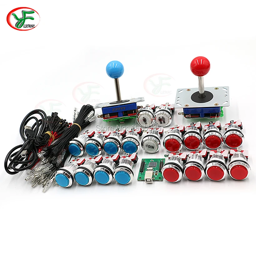 Аркадный джойстик DIY Kit Zero Delay USB энкодер для ПК PS3 Raspberry pi 4 Way 8 + светодиодные кнопки