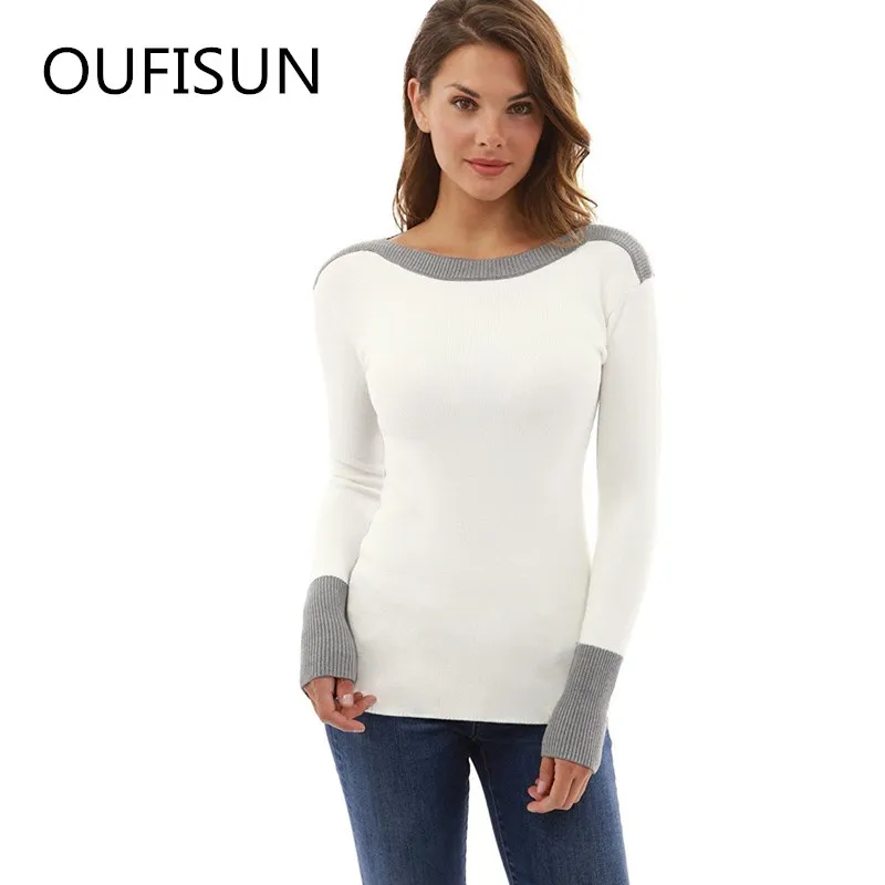 Oufisun 2019 Autumn Winter Sweater Female Casual Pullover Knitted For Pull Femme Solid Slim Long Sleeve T-shirt Women T-shirts
Oufisun 2019 Autumn Winter Sweater Female Casual Pullover Knitted For Pull Femme Solid Slim Long Sleeve T-shirt Women T-shirts