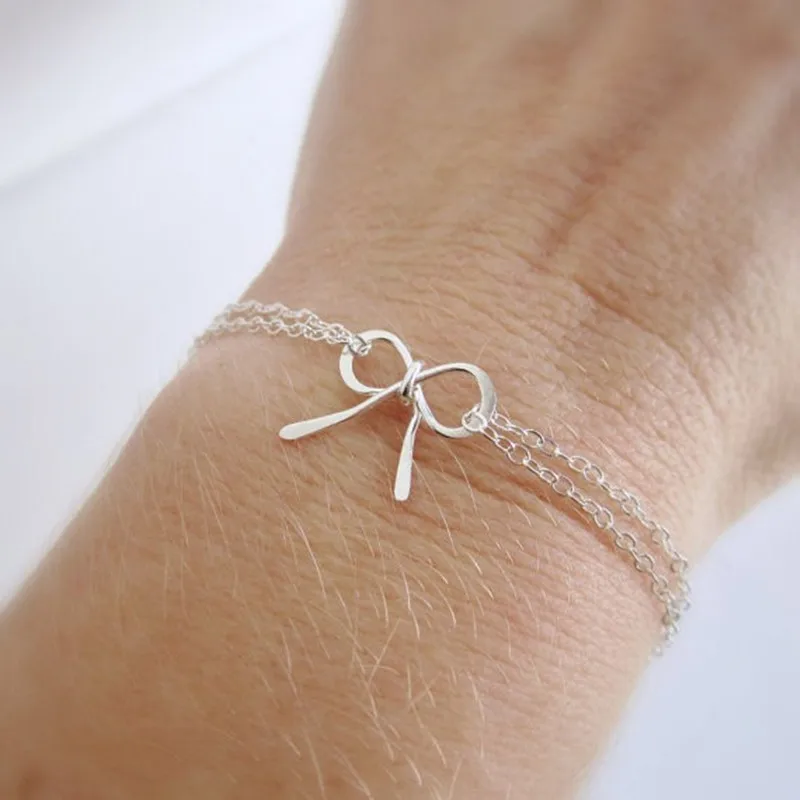 SL1005 pulseras mujer Women Bracelets Double Chain Bowknot Minimalist Jewelry Leaf Charm Bow Bracelet Dainty pulsera 2018 NEW
SL1005 pulseras mujer Women Bracelets Double Chain Bowknot Minimalist Jewelry Leaf Charm Bow Bracelet Dainty pulsera 2018 NEW