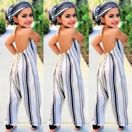 2018 Summer New Kids Girls Striped Rompers Baby Girl Halter Sleeveless Backless Romper Playsuit Child One-Pieces Clothes Outfits
2018 Summer New Kids Girls Striped Rompers Baby Girl Halter Sleeveless Backless Romper Playsuit Child One-Pieces Clothes Outfits