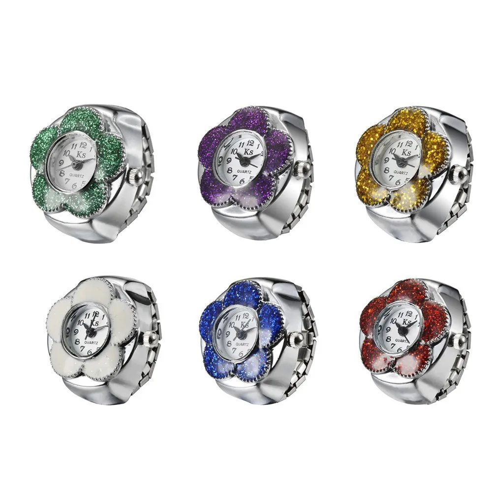 Flower Fashion Student Quartz Finger Ring Watch for Women Girl Clock Stainless Steel Elastic Hour Ladies Watches Gifts Silver 
Flower Fashion Student Quartz Finger Ring Watch for Women Girl Clock Stainless Steel Elastic Hour Ladies Watches Gifts Silver