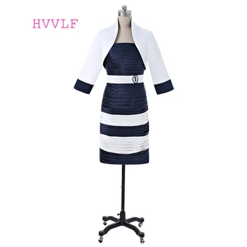 Navy Blue Mother Of The Bride Dresses Sheath Knee Length With Jacket Plus Size Short Formal Groom Mother Dress For Wedding
Navy Blue Mother Of The Bride Dresses Sheath Knee Length With Jacket Plus Size Short Formal Groom Mother Dress For Wedding