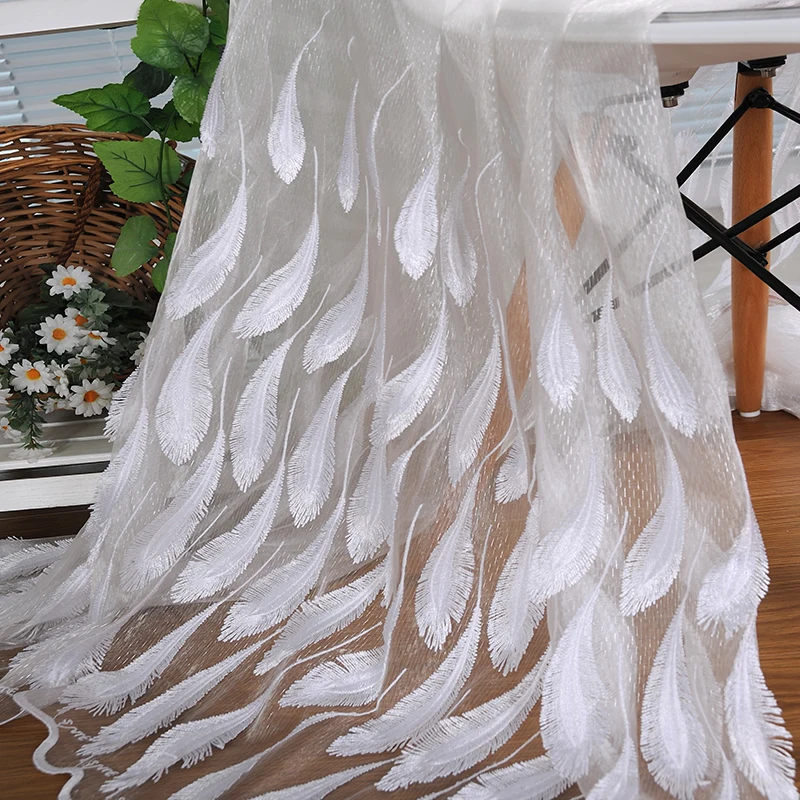 High Quality embroidered window curtain fashion luxury feather yarn sheer curtains for living room bedroom cortinas
High Quality embroidered window curtain fashion luxury feather yarn sheer curtains for living room bedroom cortinas