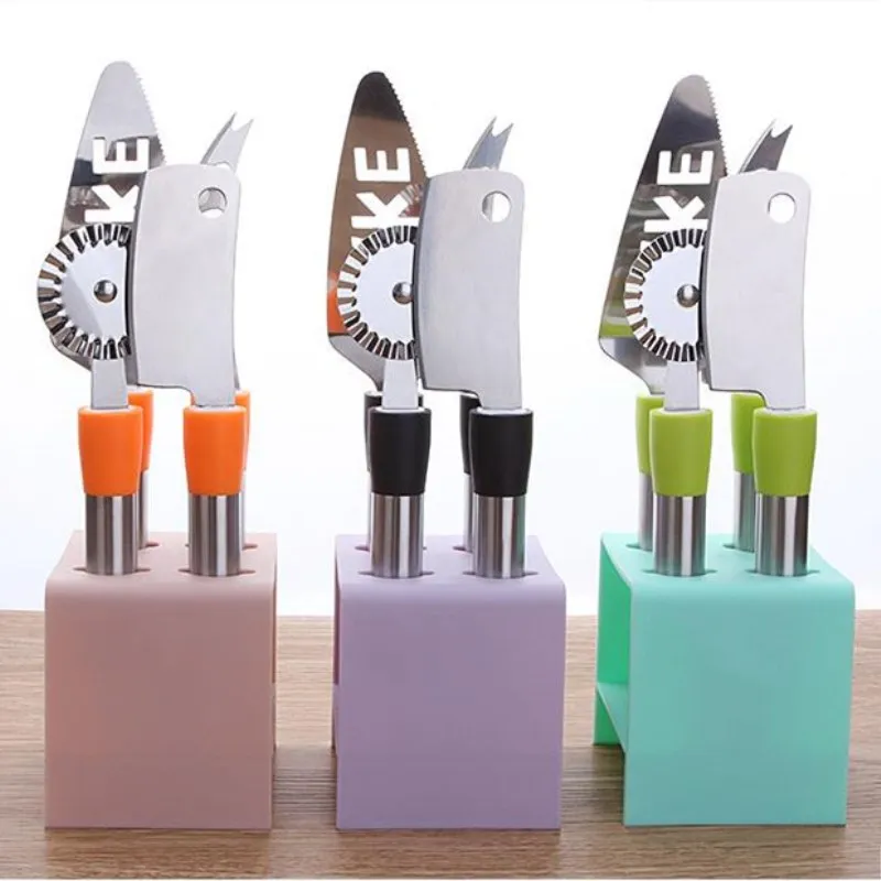 5 Pcs / Set Stainless Steel Cheese Knife Sets Perfect Pizza Cutter Tools Kits Creative Kitchen Small Knives
5 Pcs / Set Stainless Steel Cheese Knife Sets Perfect Pizza Cutter Tools Kits Creative Kitchen Small Knives