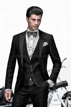 Custom Made One Button Black Groom Tuxedos Groomsmen Men's Wedding Prom Suits (Jacket+Pants+Vest+Tie) K:490
Custom Made One Button Black Groom Tuxedos Groomsmen Men's Wedding Prom Suits (Jacket+Pants+Vest+Tie) K:490