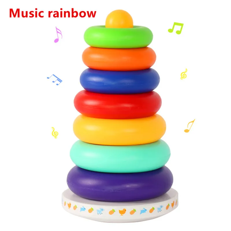 Music Rainbow Tower Tumbler Layer Stacking Seven-Color Rings Children Stacking Rings Baby Stacked Parent-Child Activity Toy Gift
Music Rainbow Tower Tumbler Layer Stacking Seven-Color Rings Children Stacking Rings Baby Stacked Parent-Child Activity Toy Gift