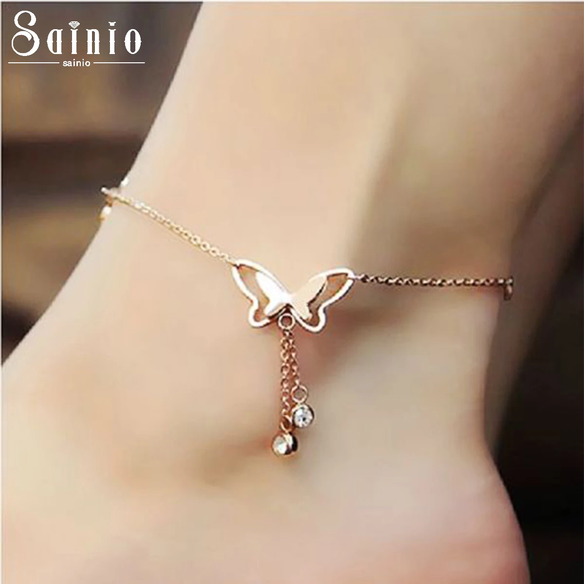 Elegant Rose Gold Butterfly Pendant Anklets Women Crystal Tassel Ankle Bracelet Summer Beach Foot Chain Barefoot Sandals Jewelry
Elegant Rose Gold Butterfly Pendant Anklets Women Crystal Tassel Ankle Bracelet Summer Beach Foot Chain Barefoot Sandals Jewelry