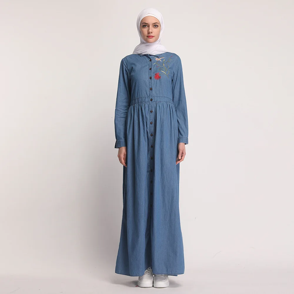 Women Abaya Muslim Dress Kaftan Turkish Dubai Islamic Clothing Long Sleeve Denim Maxi Shirt Dresses Embroidery Robe Fairy Dreams
Women Abaya Muslim Dress Kaftan Turkish Dubai Islamic Clothing Long Sleeve Denim Maxi Shirt Dresses Embroidery Robe Fairy Dreams